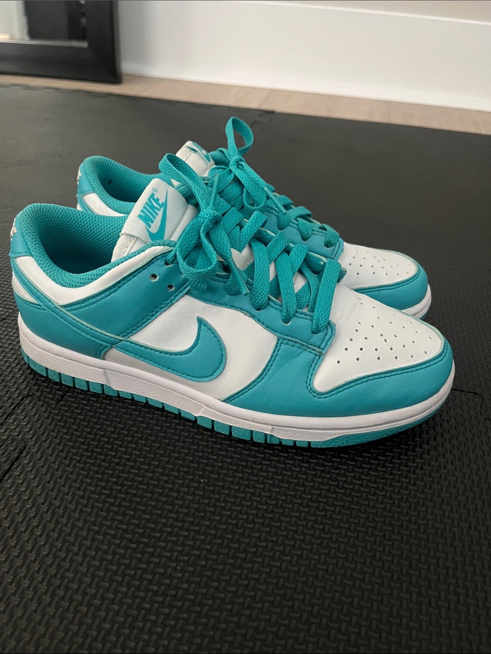 Nike Teal and White Dunks - Picture 3 of 6